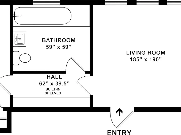 2D Rendering of 1-Bedroom Floor Plan 2D Rendering of 1-Bedroom Floor Plan