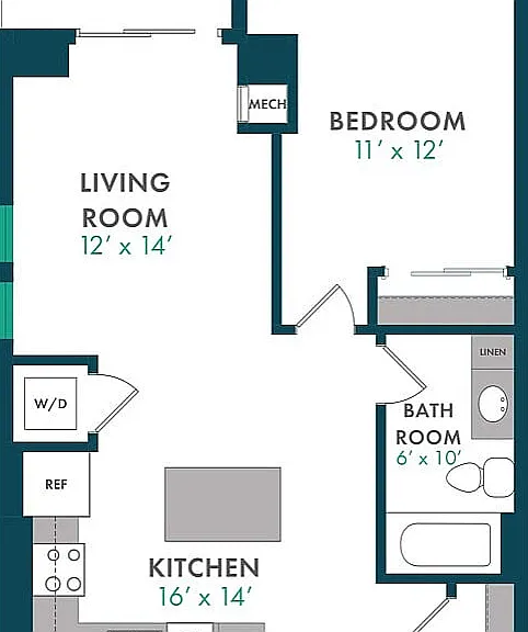 Floor Plan K | Domain | Apartments in Madison, WI Floor Plan K | Domain | Apartments in Madison, WI