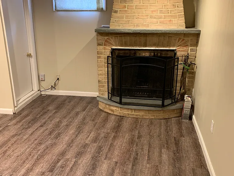 Downstairs fireplace