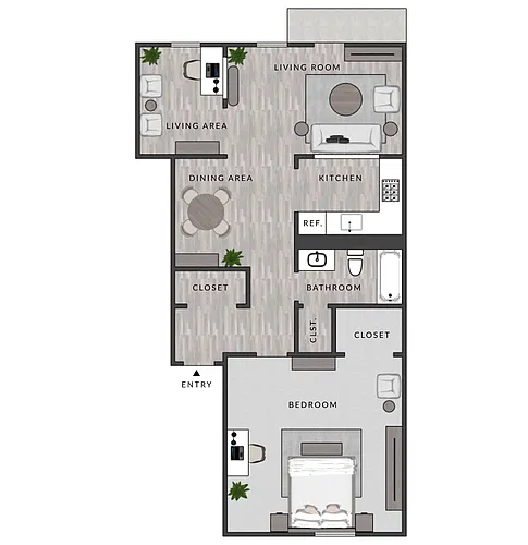Floor plan A6-1x1D (LS)