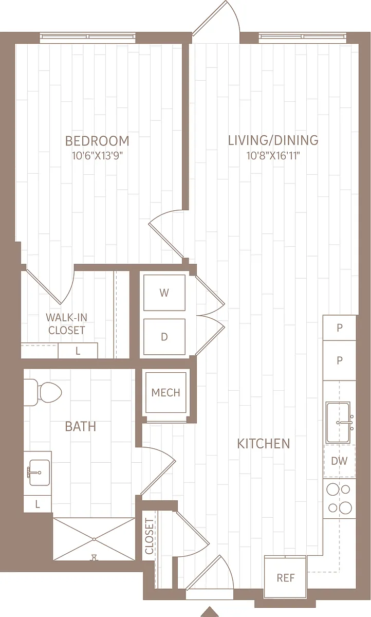 Floor plan 1 Bed/1 Bath-A10