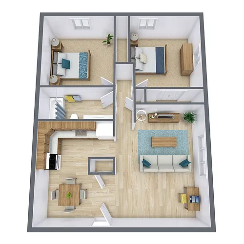 Floor plan Two Bedroom 21C