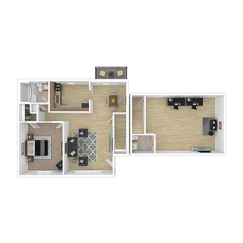 Floor plan 1 Bedroom, 1.5 Bathroom with Basement