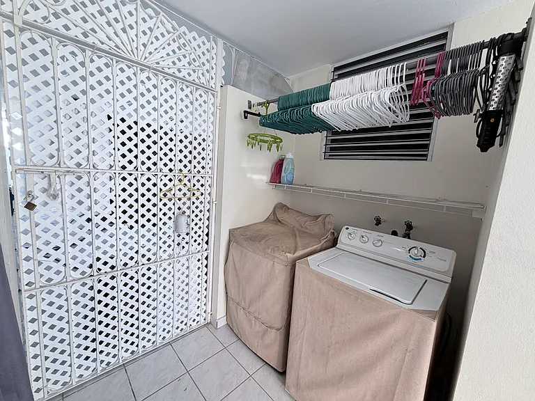 Laundry Connections + Exit to the patio