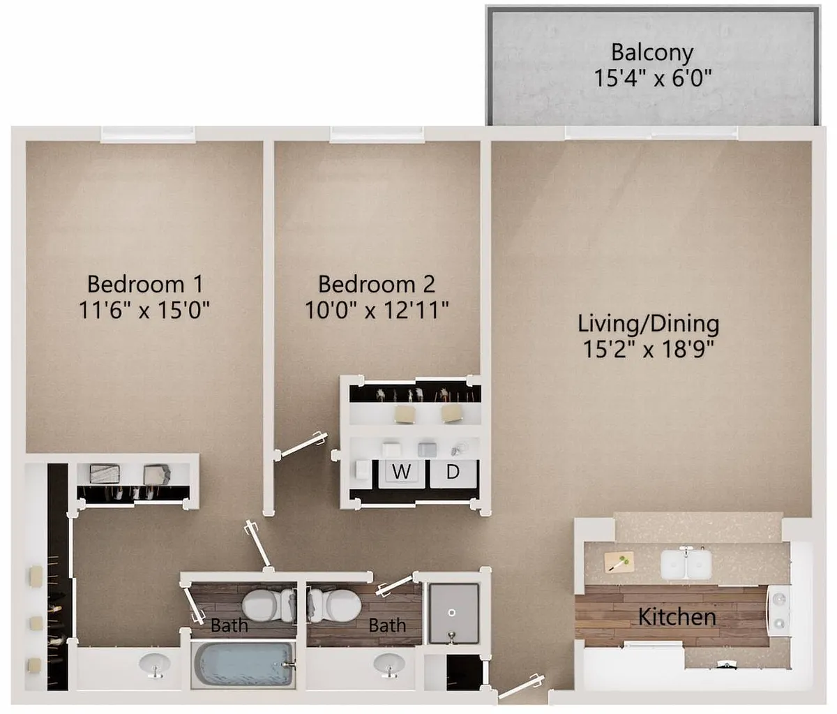 Floor plan Catalina 1 Renovated