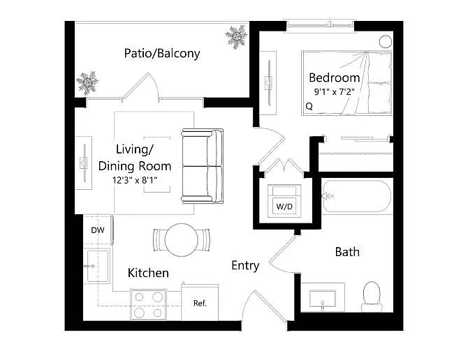 Floor plan 1650-Lincoln_1B