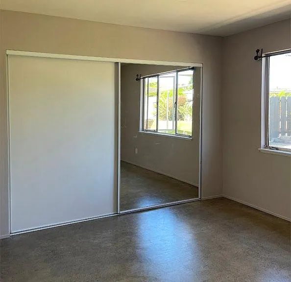 Bedroom Two. Wall to wall closet. Size: 14-1/2 feet x 10-1/3 feet.
Note: new ceiling fan/light