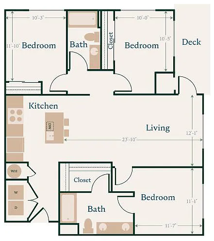 Floor plan Signature 3 Bed - 2 Bath A