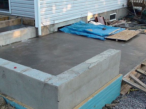 Sunroom slate foundation, removing bilco door