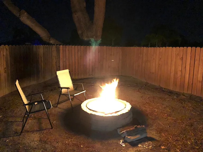 Back yard fire pit.