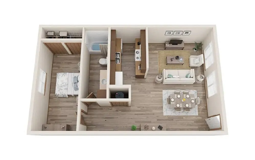 Floor plan 1 Bed | 1 Bath A