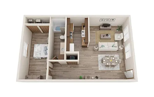 Floor plan 1 Bed | 1 Bath A
