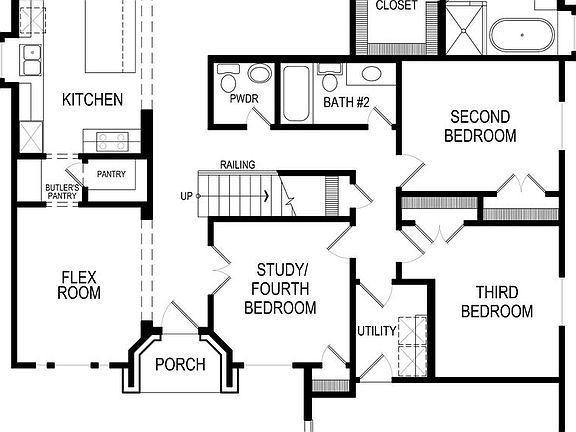 Waterford EW 3FSW First Floor Plan