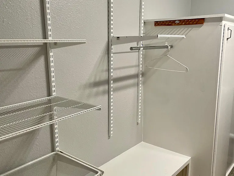 Elfa closet system in Master Closet