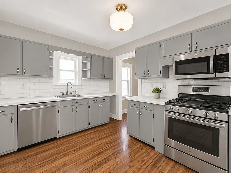 AI Rendering to show updated appliances and planned kitchen colors