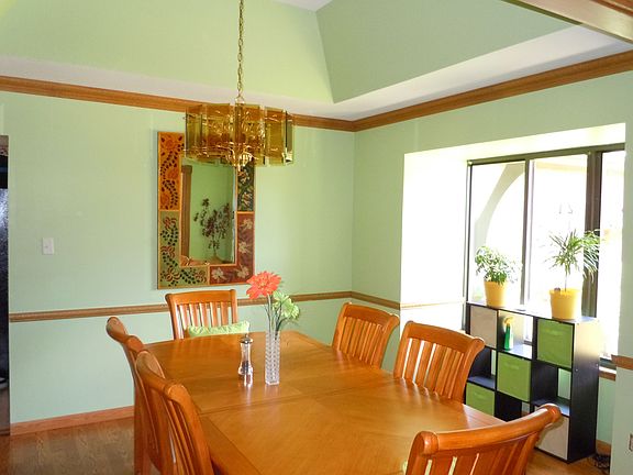 dining room with brand new laminate floors
