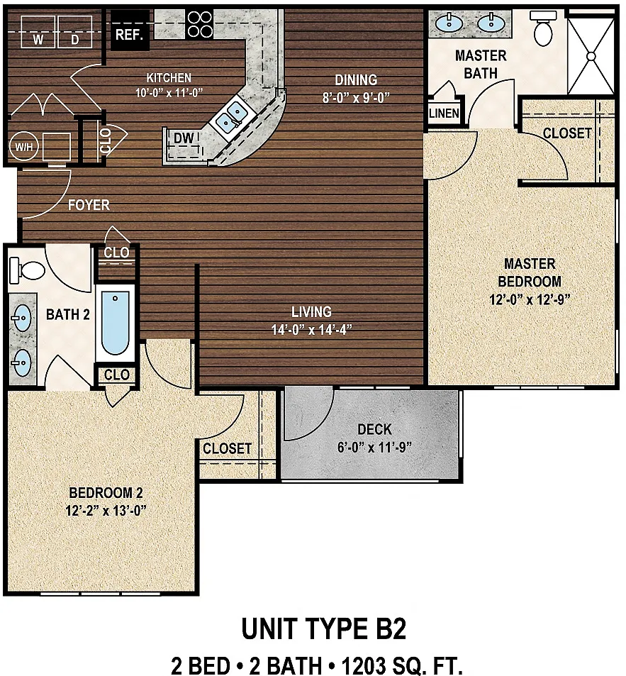 Floor plan B2 ADA Apartment (Phase I)