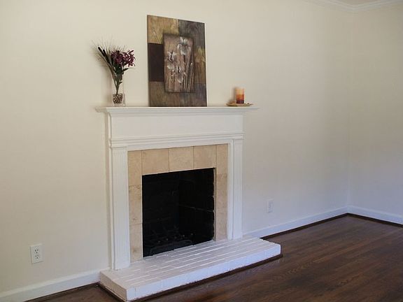 Travertine-tiled Fireplace 