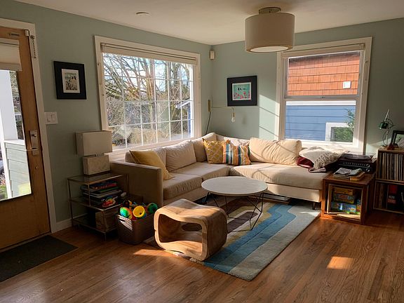 Living room in open floor plan