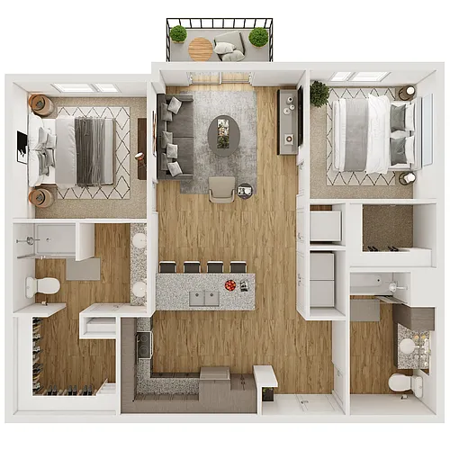 Floor plan Two Bedroom Diamond
