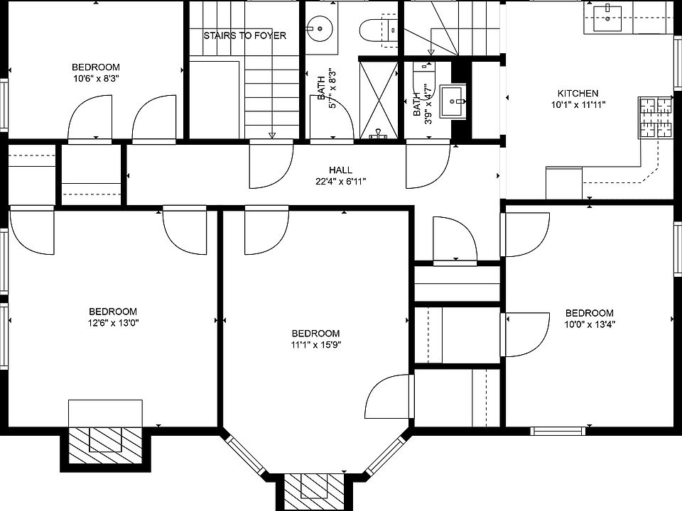 Second floor includes three large bedrooms, a full kitchen, two bathrooms, and a fourth bedroom that is perfect as an office or dining room.