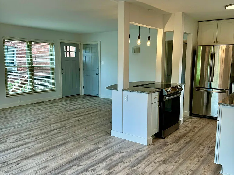 Open concept kitchen, dining, living room