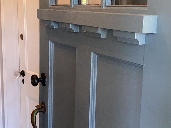 Duplex front door. Appearance from street Looks like a single family home, not a duplex.