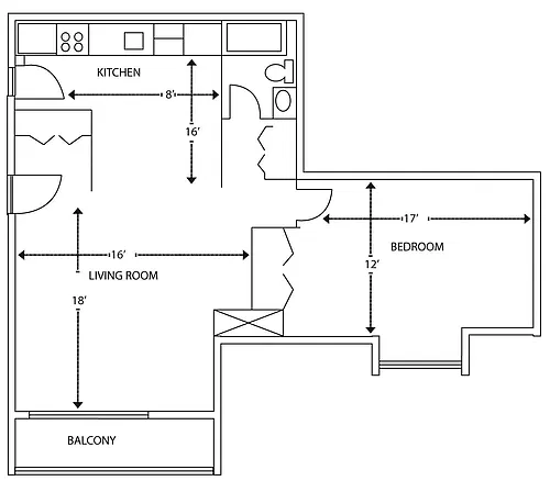 Floor plan 1 Bed A