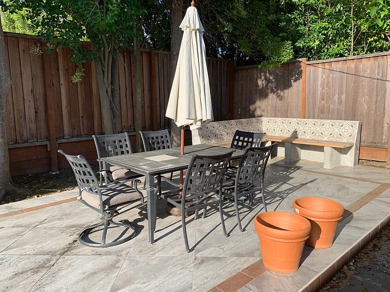 Backyard seating area
