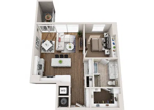 Floor plan 1BR/1BA A1E