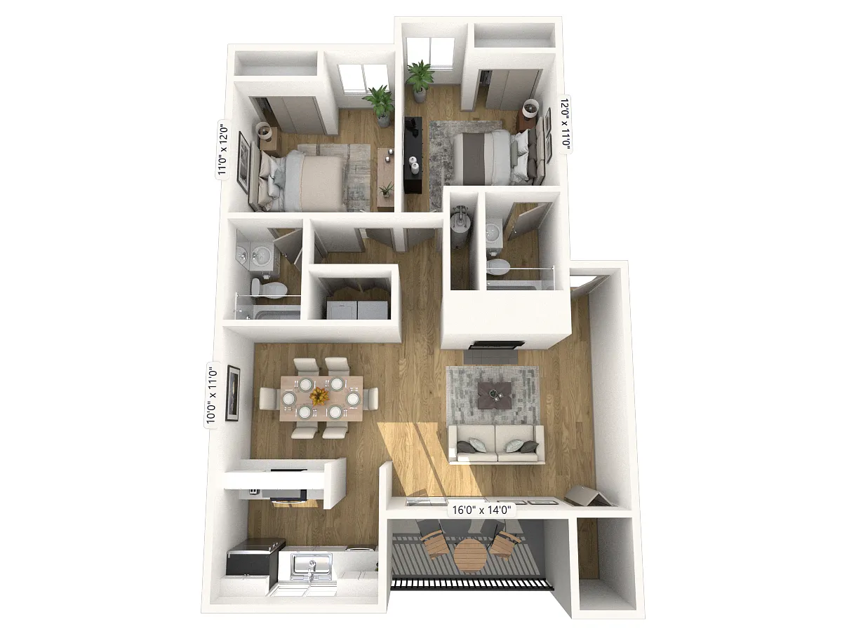 Floor plan 2x2Ac