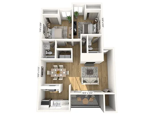 Floor plan 2x2Ac