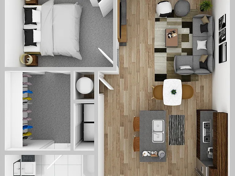 Floor Plan C- 1 Bed/1 Bath Floor Plan C- 1 Bed/1 Bath