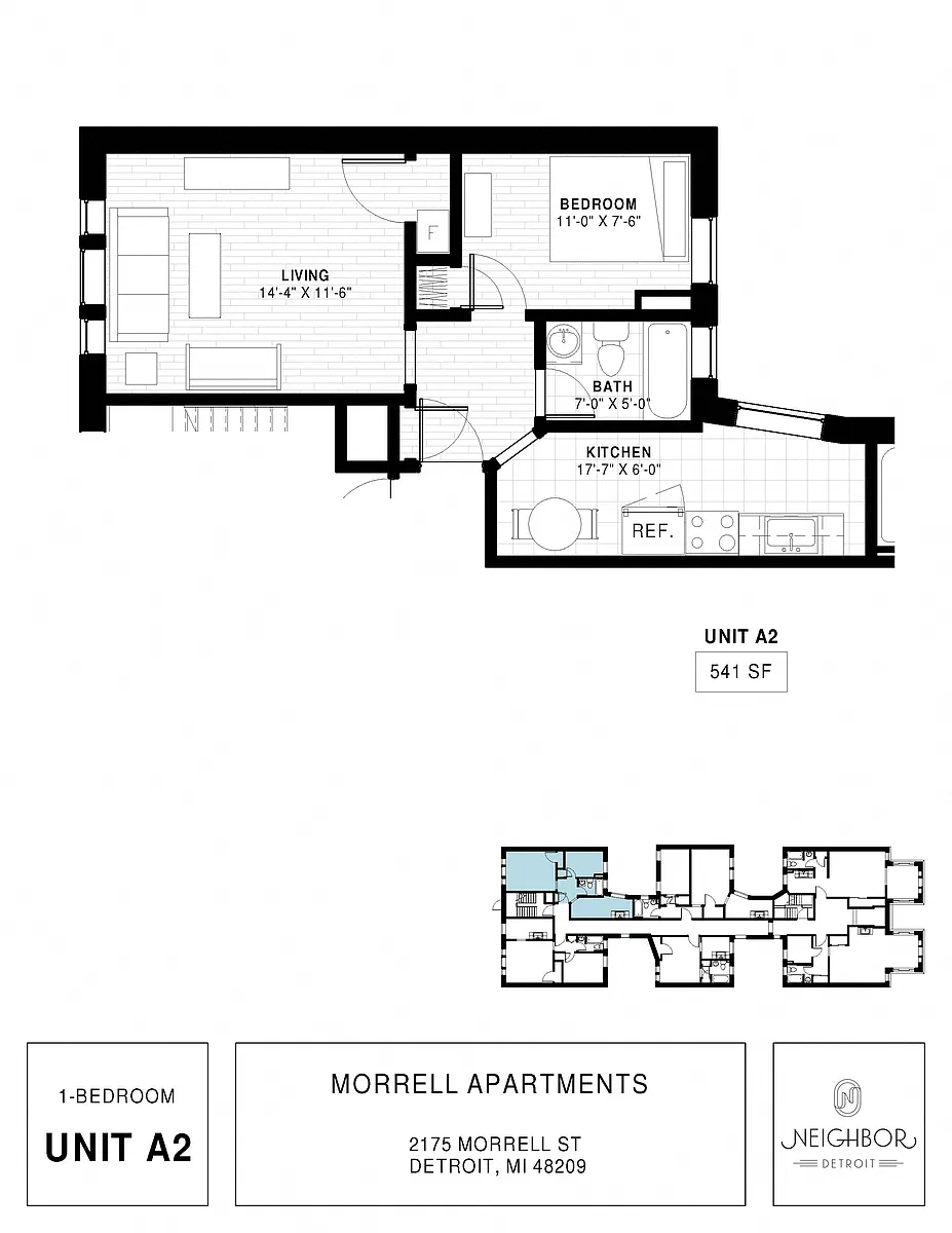 Floor plan One Bedroom 1