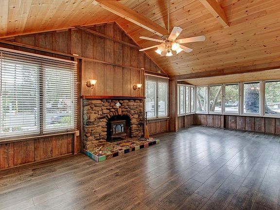 cozy fireplace with wood burning stove insert