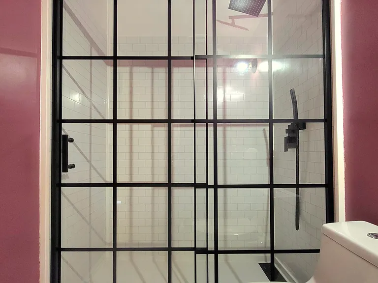 Newly renovated walk-in shower.