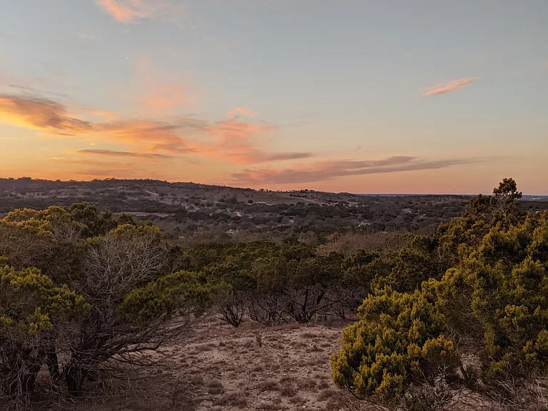 Just a short walk up the property you find unobstructed hill country views.