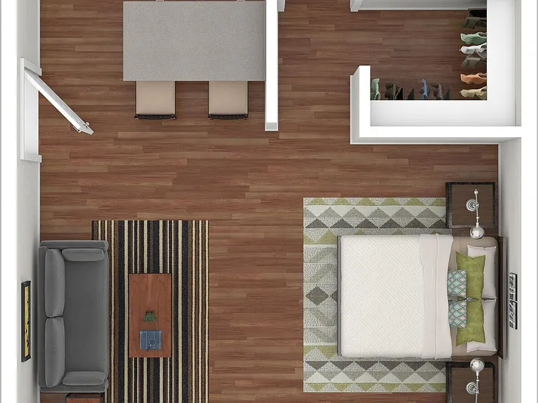 Studio / 1 BA 400 SF