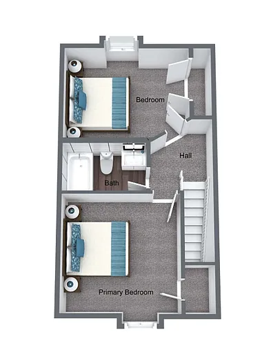Floor plan 2 bedroom 1.5 bath with Window