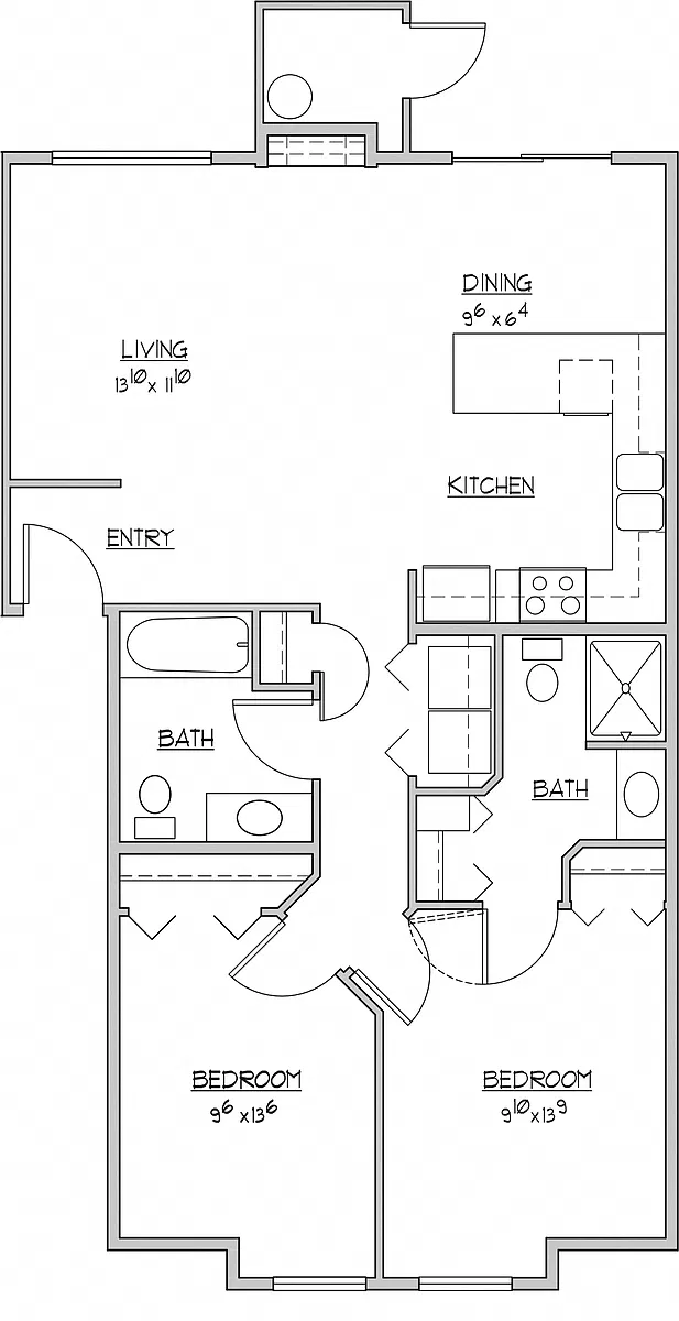 Floor plan 2 Bedroom 2 Bathroom
