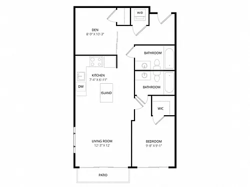 Floor plan Uptown 3 with Den