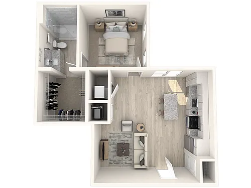 Floor plan A3.0 | One Bedroom, One Bathroom