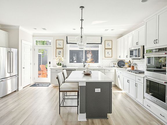 The kitchen in the Sage by Brookfield Residential at Nexton.