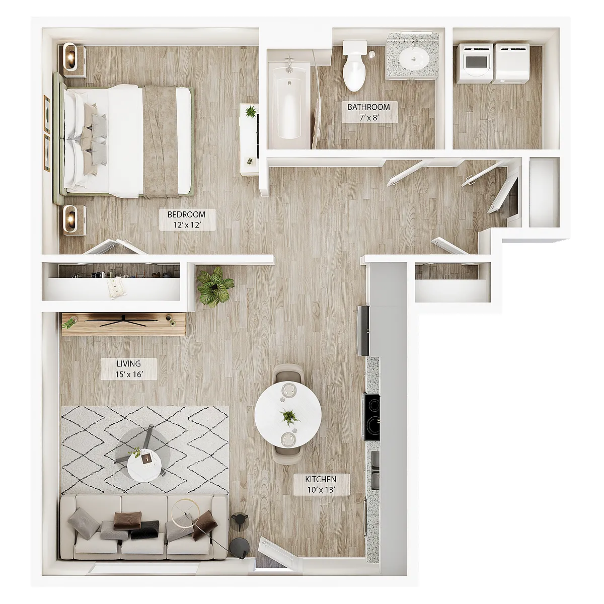 Floor plan Studio Aspen Courtyard