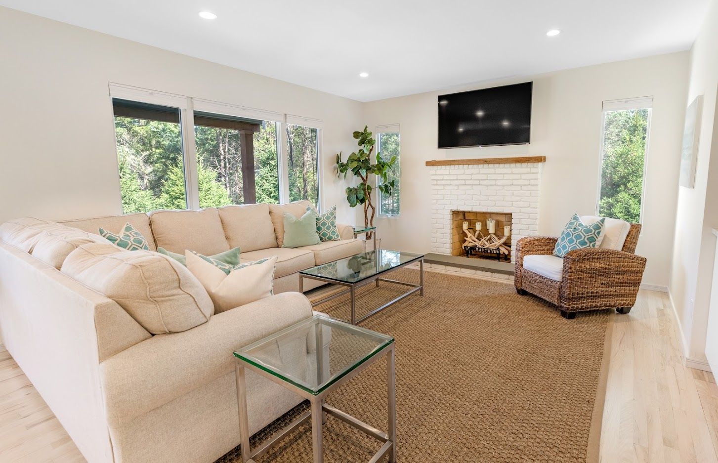 1st level den with fireplace and wet bar