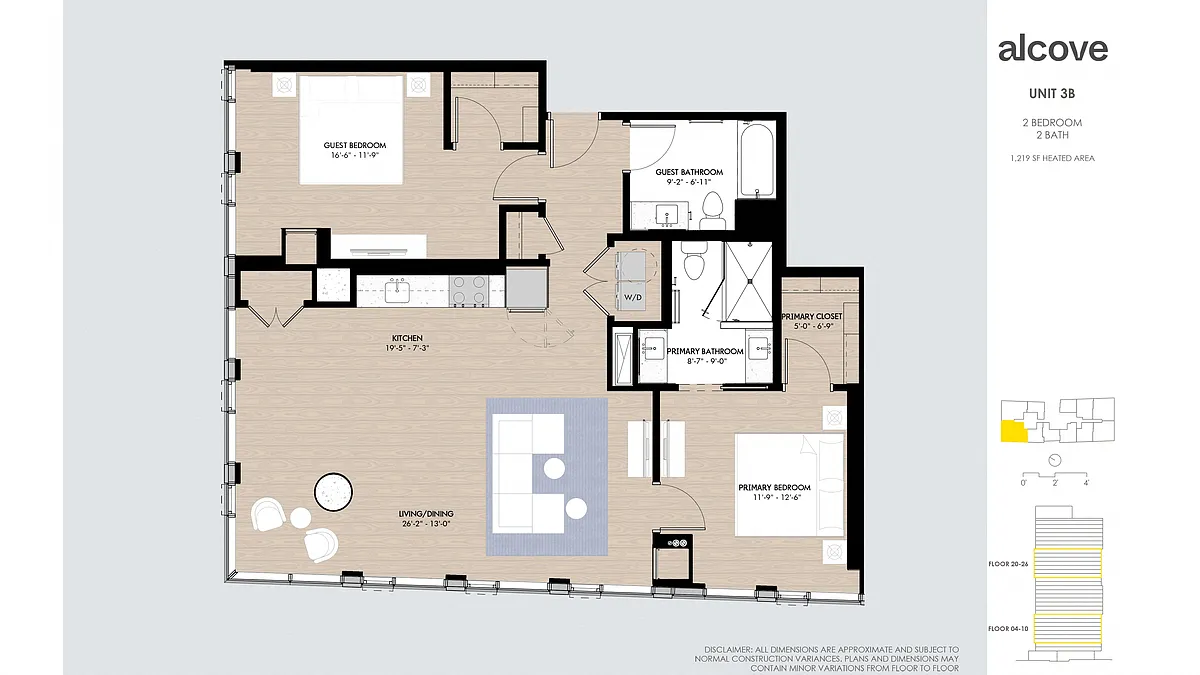 Floor plan Alcove Two Bedroom 03 Tier 2