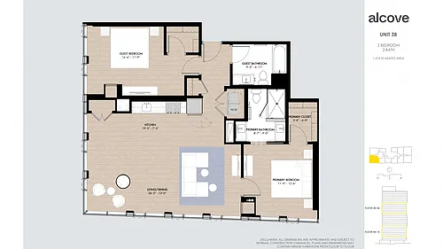 Floor plan Alcove Two Bedroom 03 Tier 2