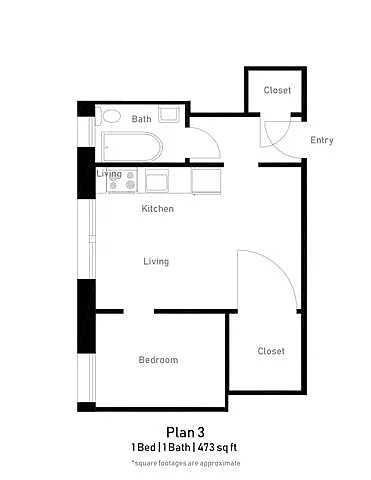 Floor plan Floor Plan 3 1BR 1BA
