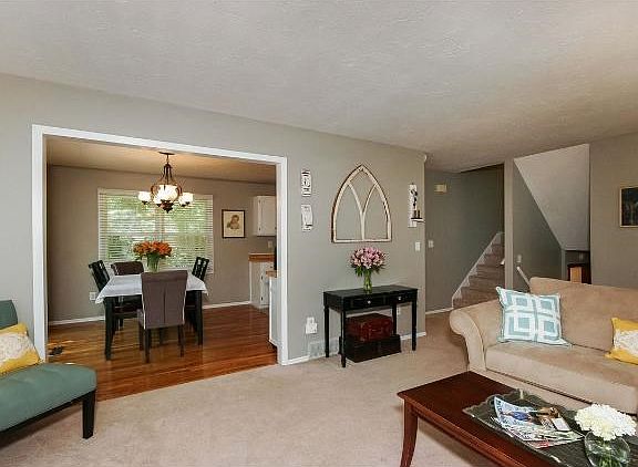 The main floor living area is flooded with natural light.