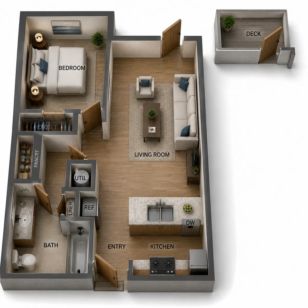 Floor plan One Bedroom Signature - Tower